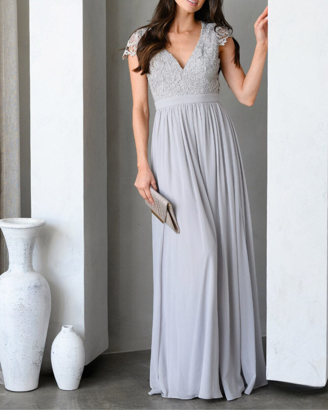 Maxi vestido gris sale