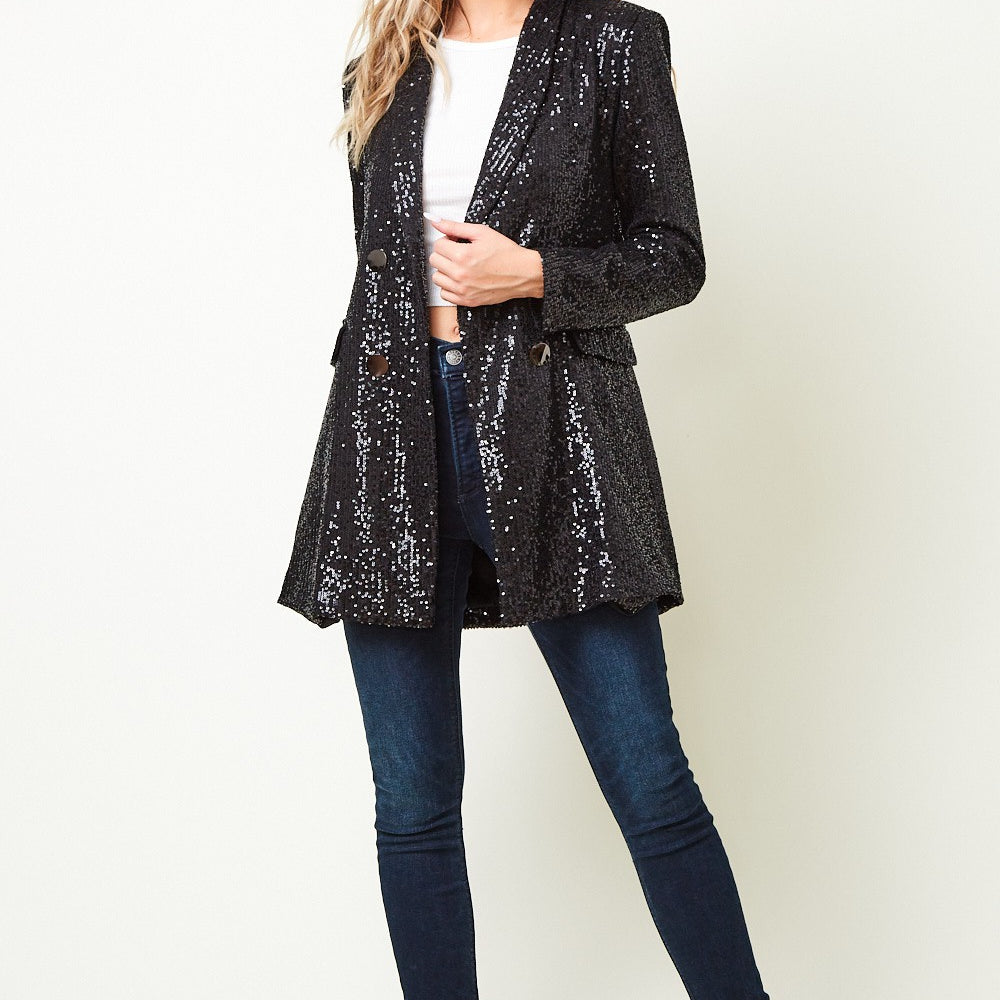 
                      
                        Adrienna Sequin Blazer Dress
                      
                    