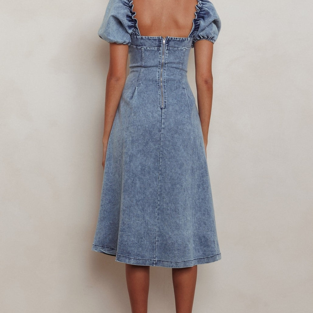 
                      
                        Alicia Puff Sleeve Denim Dress
                      
                    