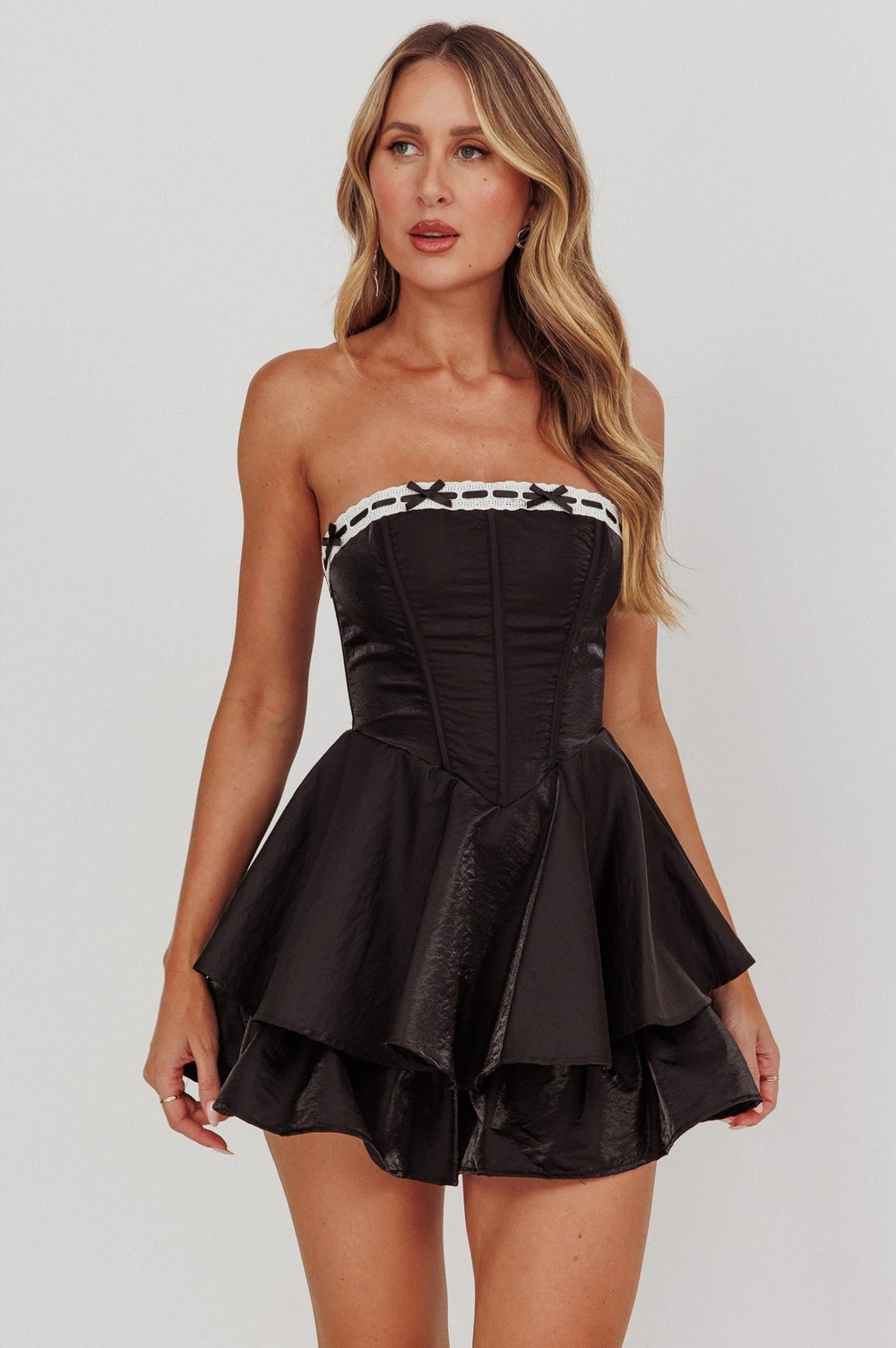 Anika Corset Bow Detail Mini Dress