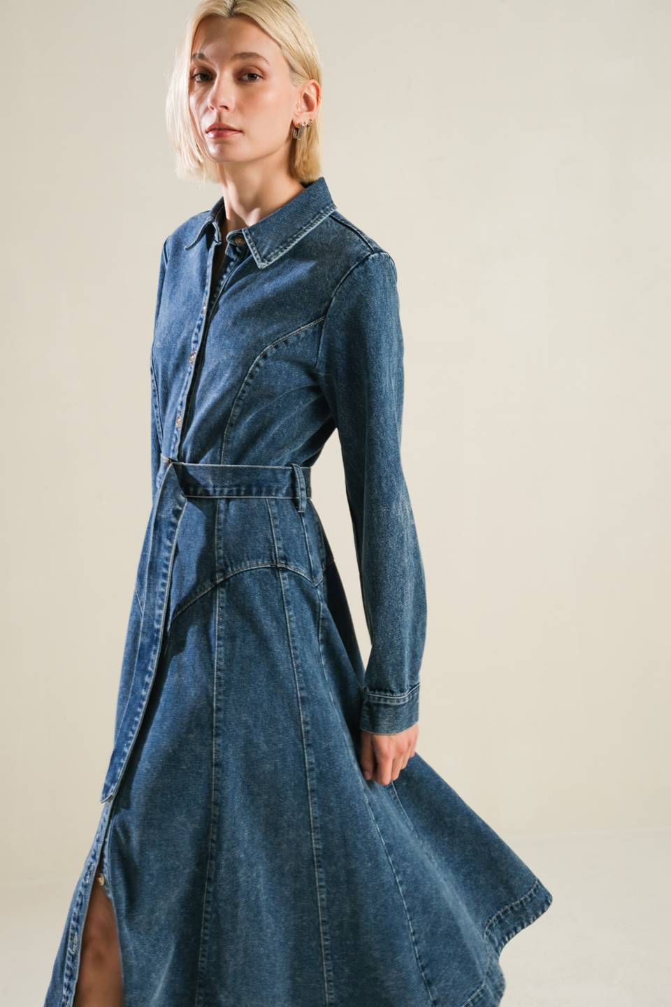 Brix Long Sleeve Denim Dress