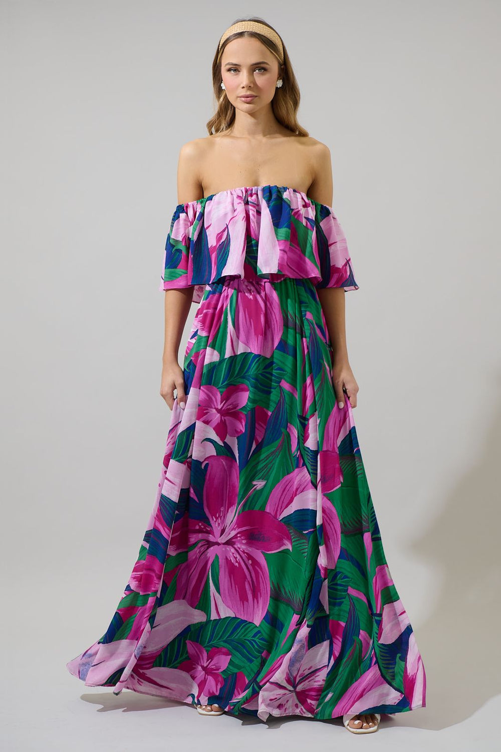 Cala Tropics Off the Shoulder Maxi Dress