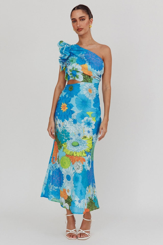 
                      
                        Carmen One-Shoulder Ruffle Floral Maxi Dress
                      
                    