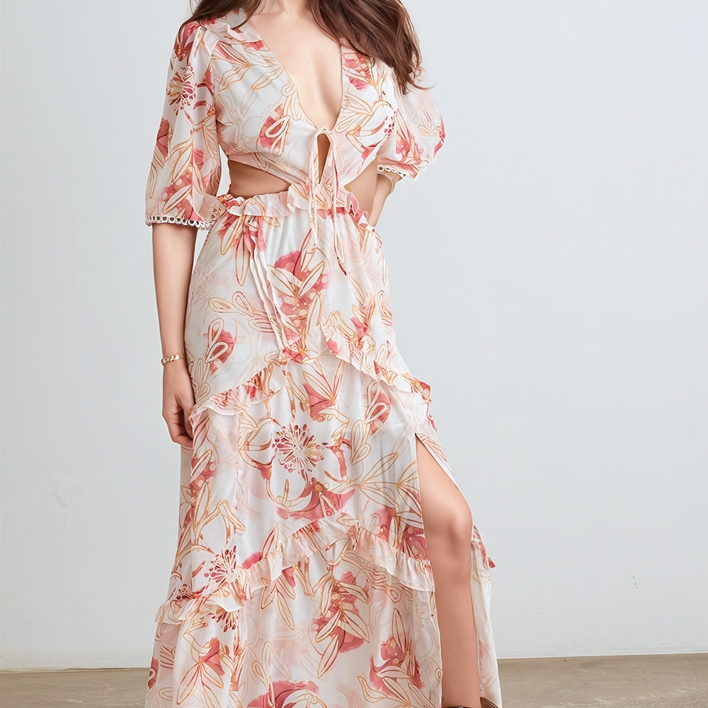 
                      
                        Elise Cut-Out Tiered Maxi Dress
                      
                    