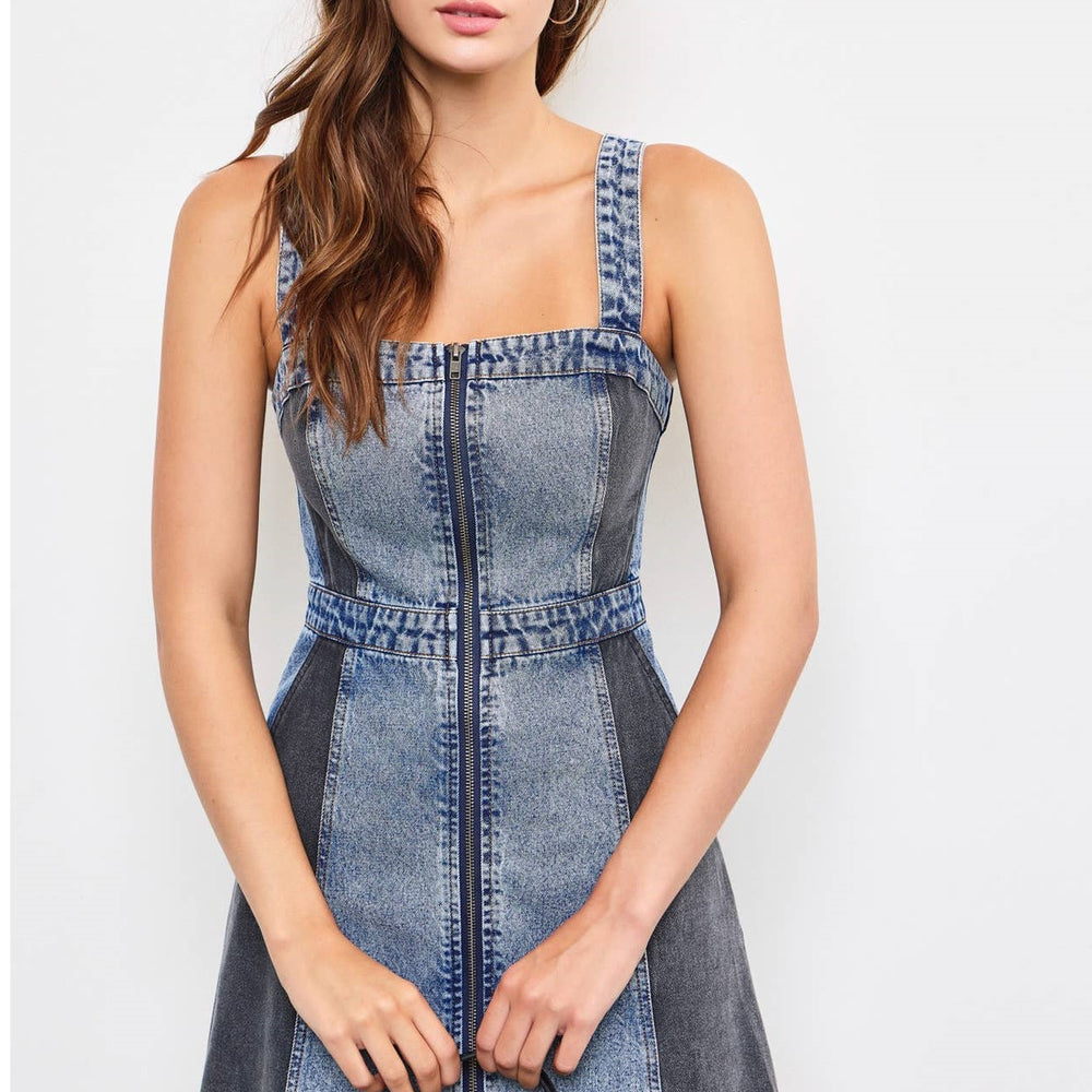 
                      
                        Emmi Two-Tone Washed Denim Mini Dress
                      
                    