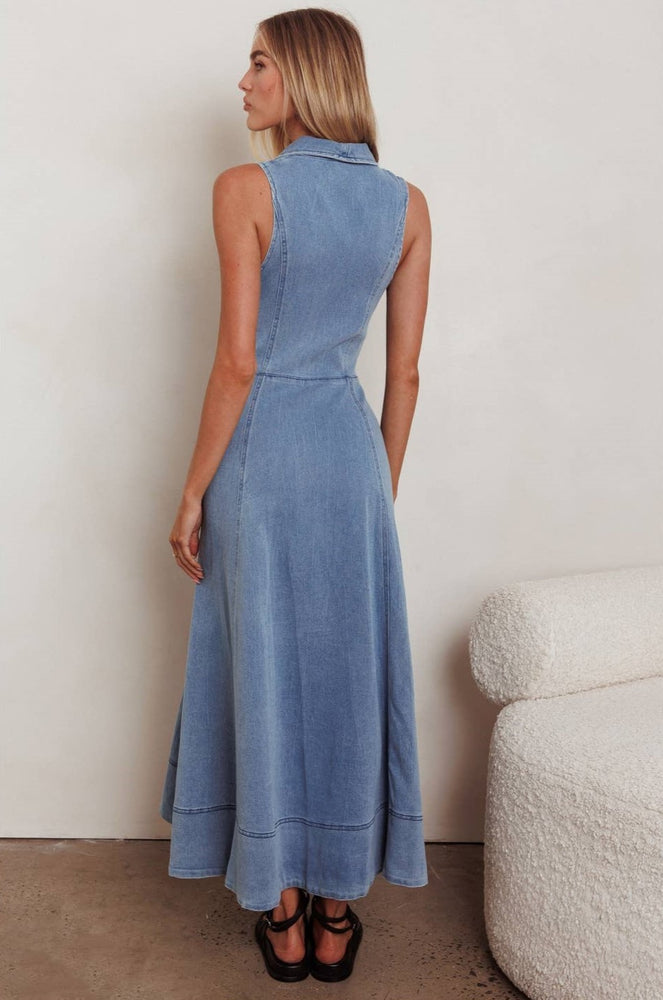 
                      
                        Evelyn Collared Denim Maxi Dress
                      
                    