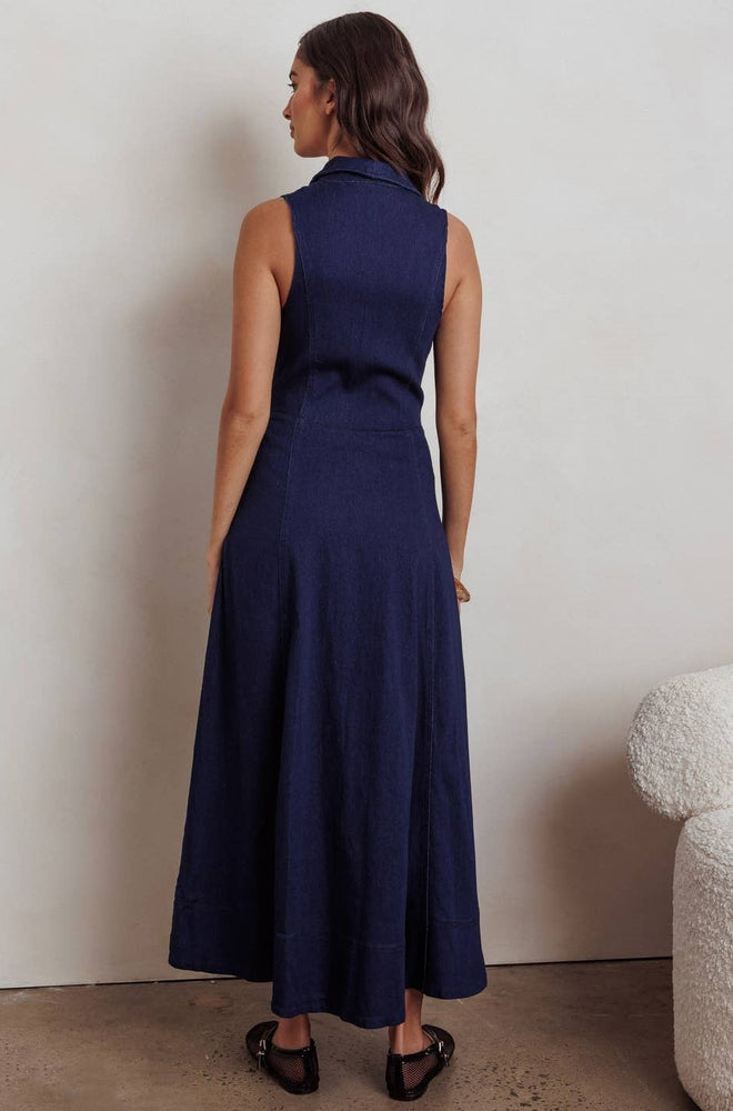 
                      
                        Evelyn Collared Denim Maxi Dress
                      
                    