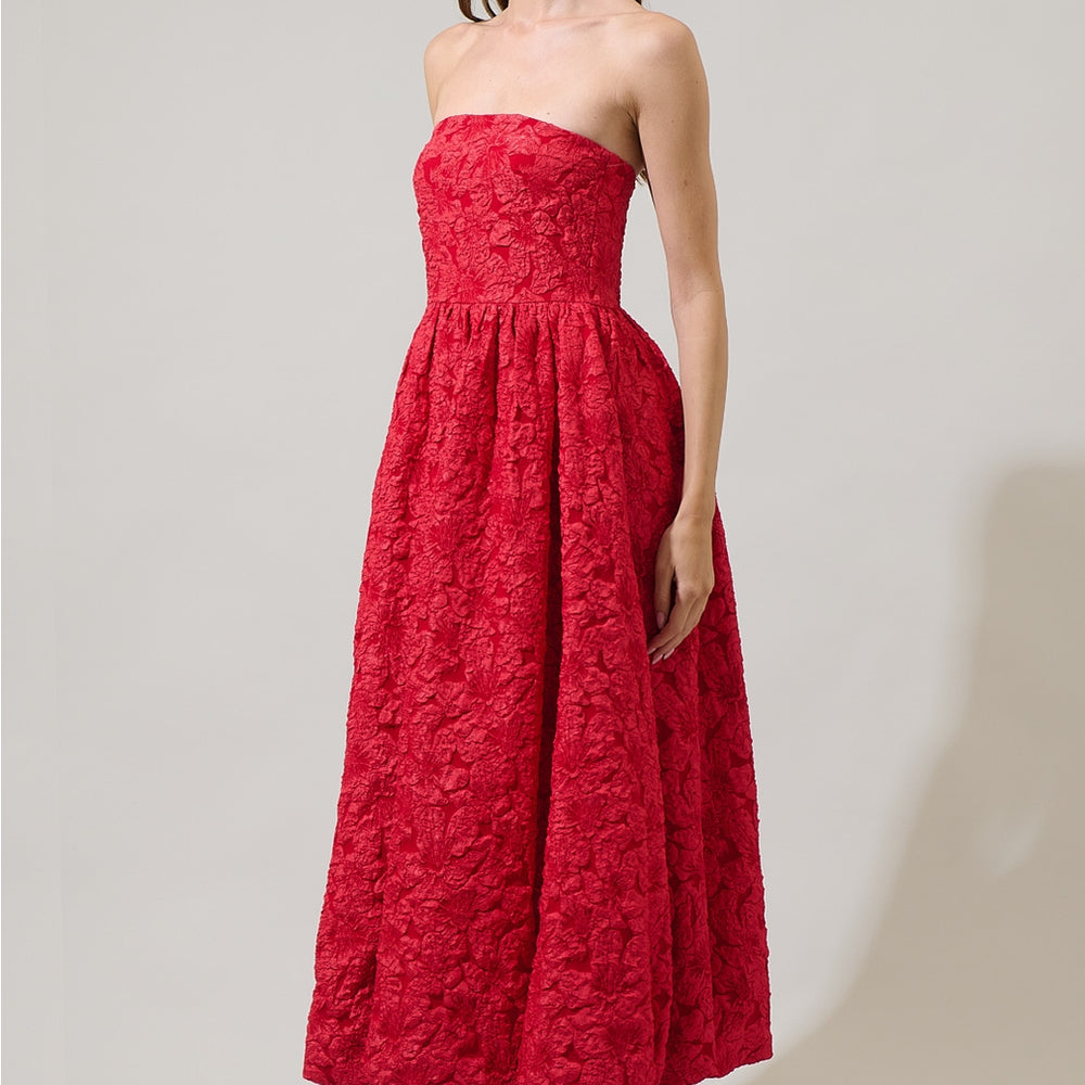 Francesca Jacquard Strapless Maxi Dress