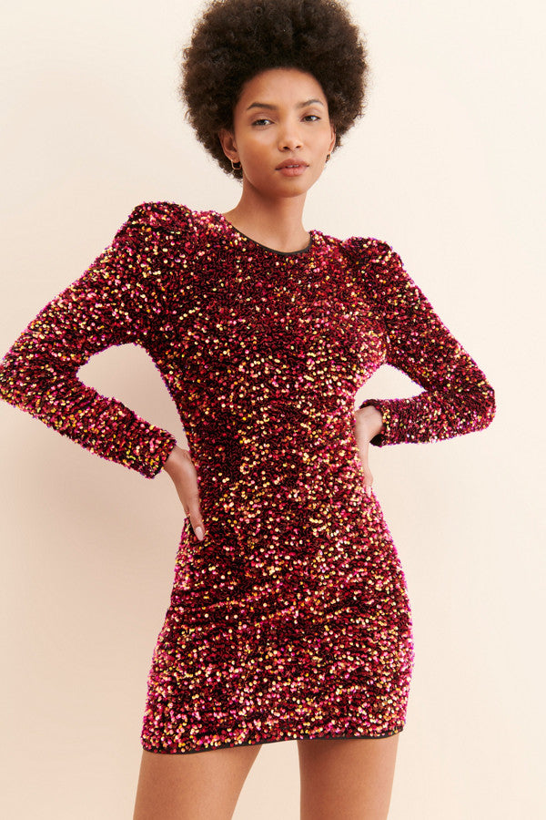 
                      
                        Gale Velvet Sequins Puff Sleeve Mini Dress
                      
                    