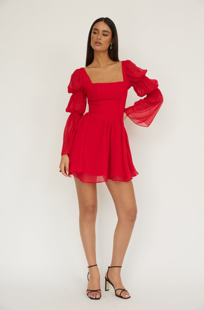 
                      
                        Gia Chiffon Long Sleeve Mini Dress
                      
                    