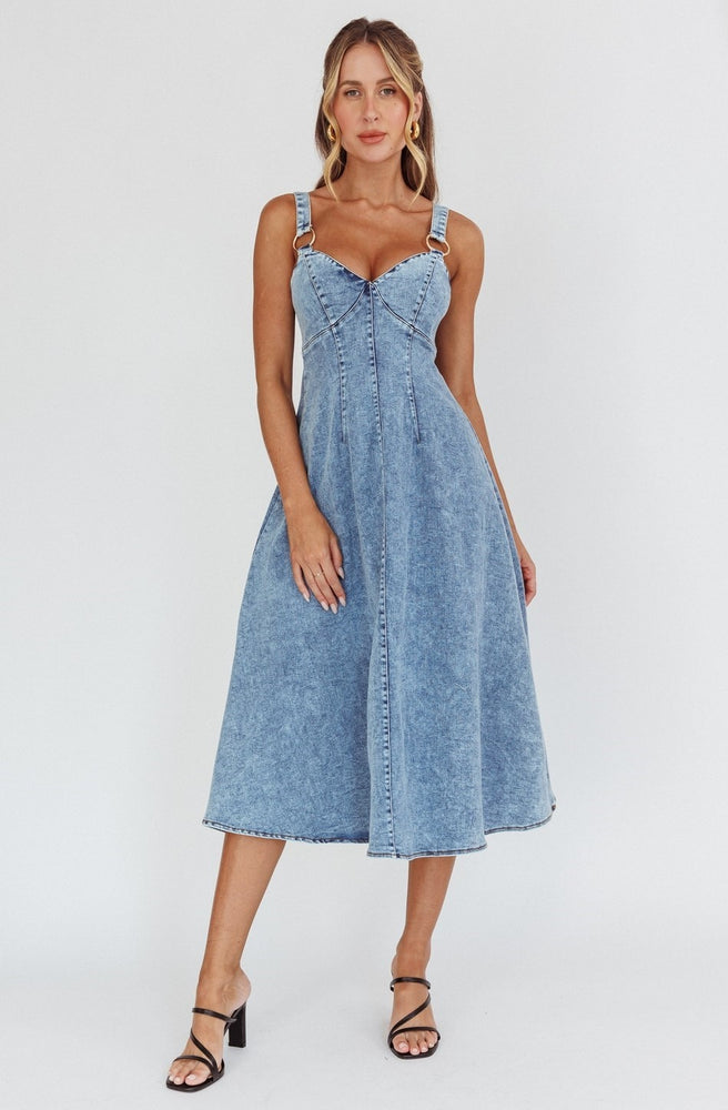 Greta Denim Midi Dress