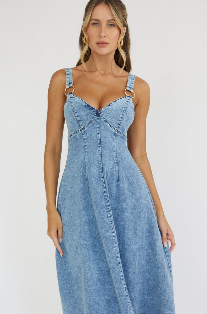 
                      
                        Greta Denim Midi Dress
                      
                    