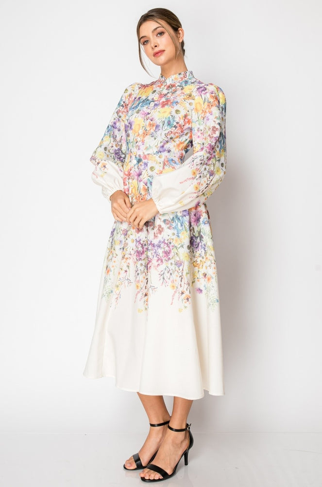 
                      
                        Ira Floral Illustration Midi Dress
                      
                    