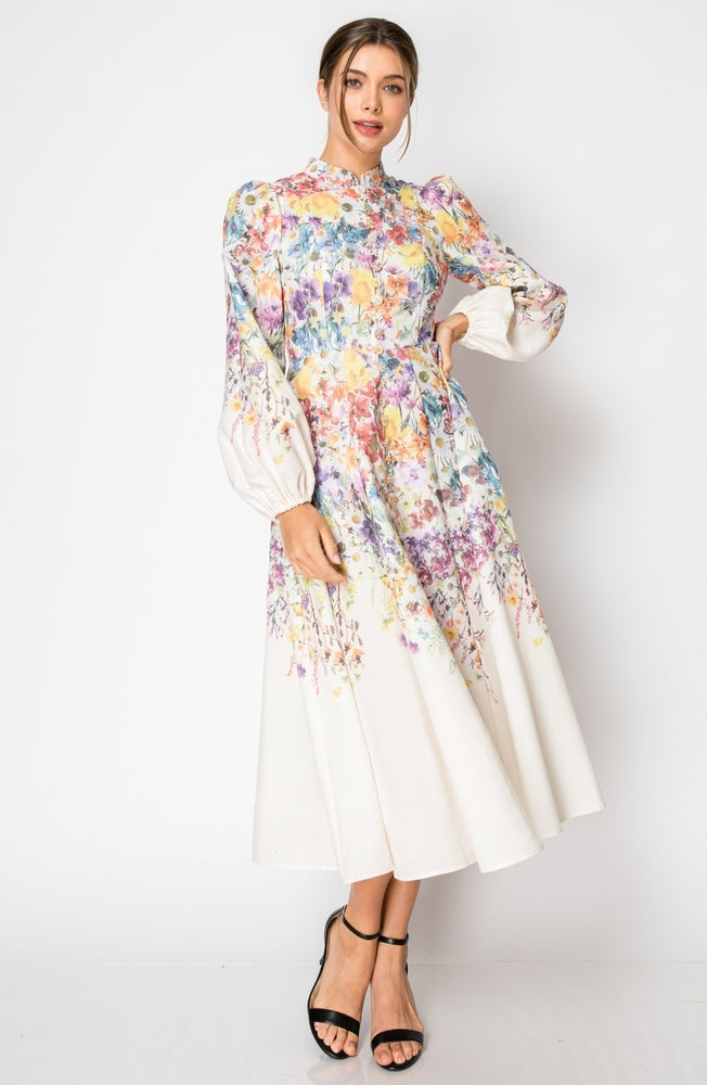 
                      
                        Ira Floral Illustration Midi Dress
                      
                    