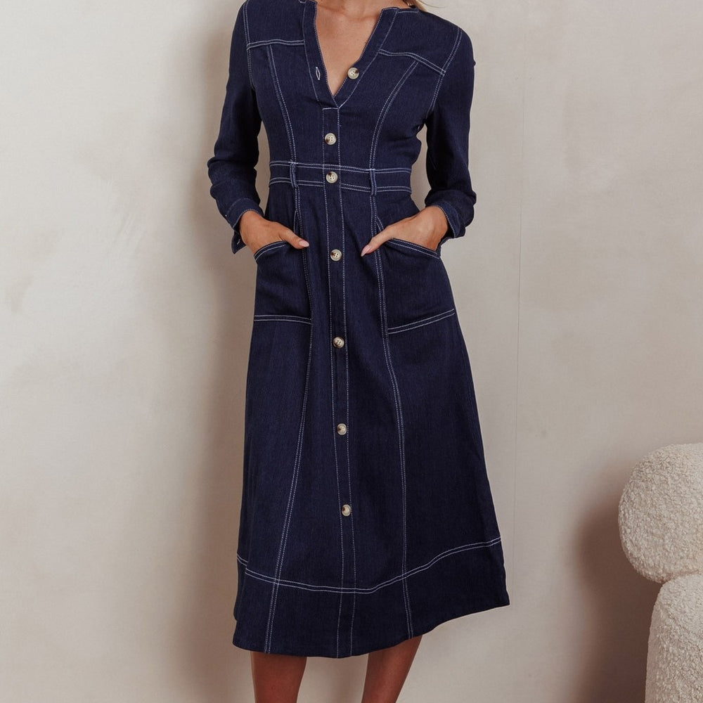 Jade Long Sleeve Denim Dress