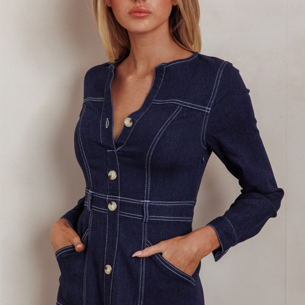 
                      
                        Jade Long Sleeve Denim Dress
                      
                    