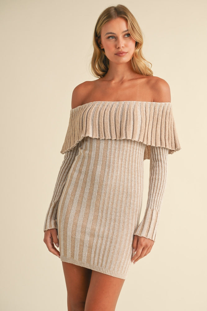 
                      
                        Jersey Off the Shoulder Sweater Mini Dress
                      
                    