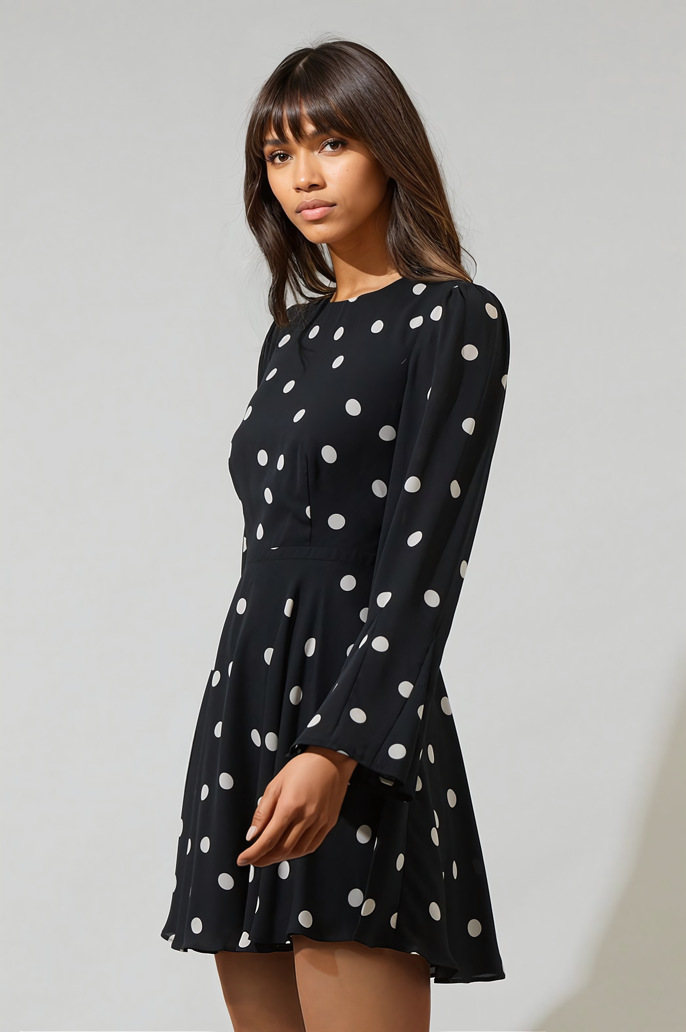 Joie Polka Dot Flare Mini Dress