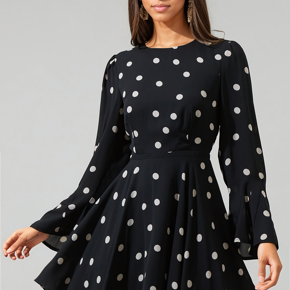 Joie Polka Dot Flare Mini Dress