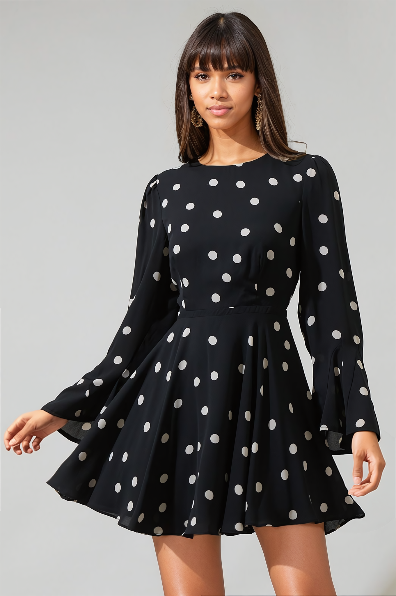 Joie Polka Dot Flare Mini Dress