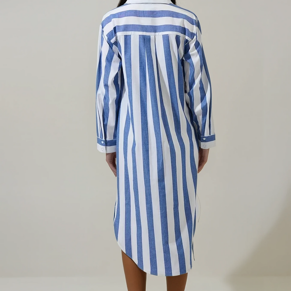 
                      
                        Karina Striped Shirt Midi Dress
                      
                    