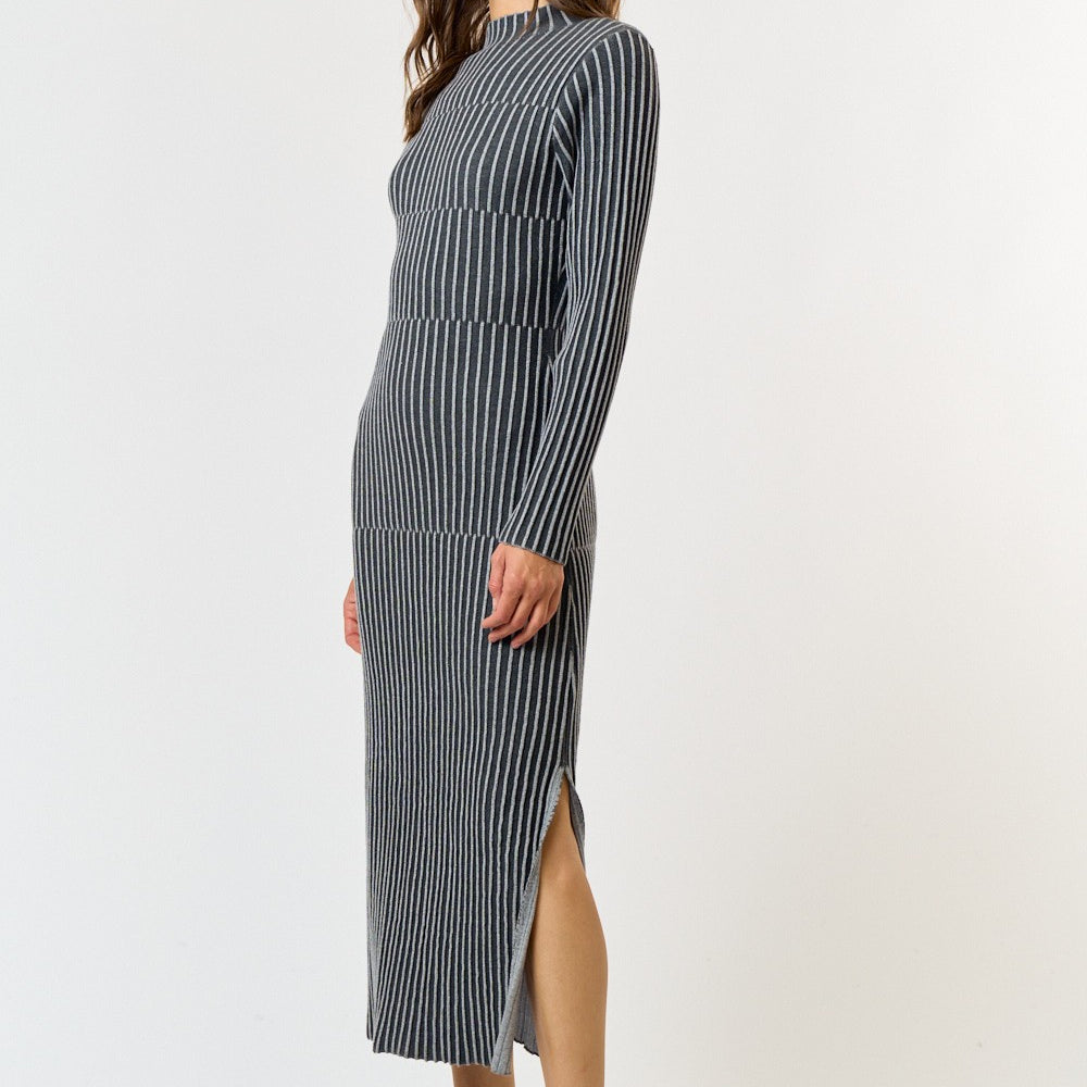 
                      
                        Kelle Striped Ribbed Knit Midi Dress
                      
                    