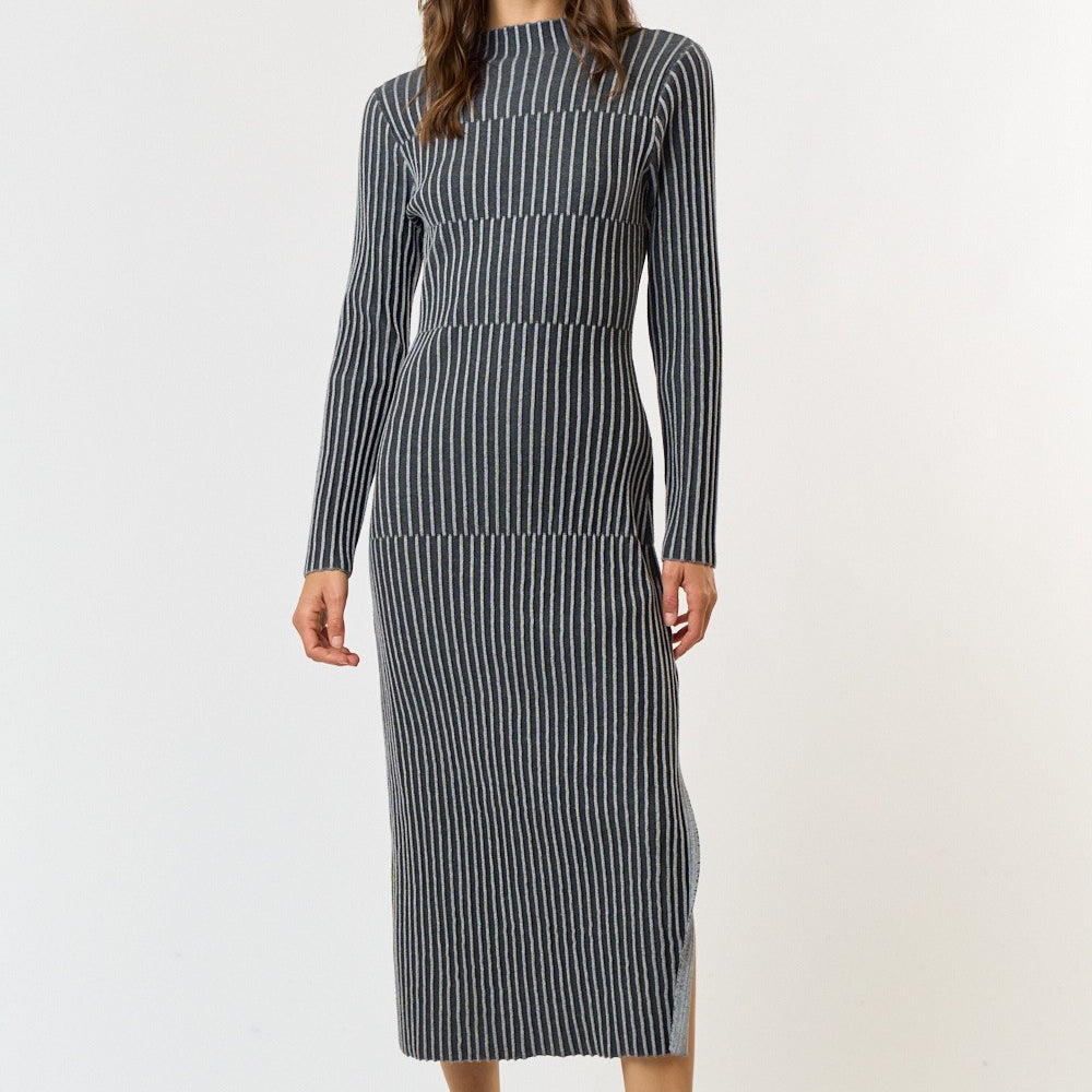 
                      
                        Kelle Striped Ribbed Knit Midi Dress
                      
                    