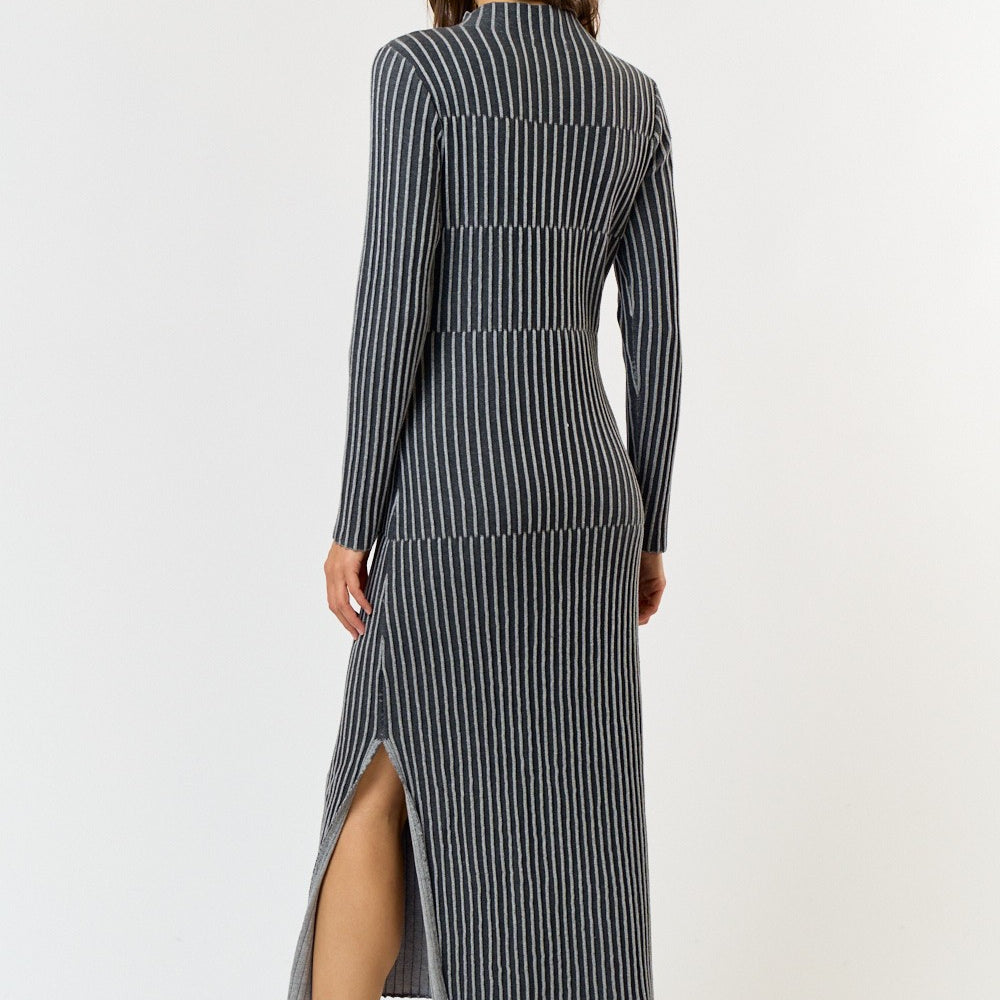 
                      
                        Kelle Striped Ribbed Knit Midi Dress
                      
                    