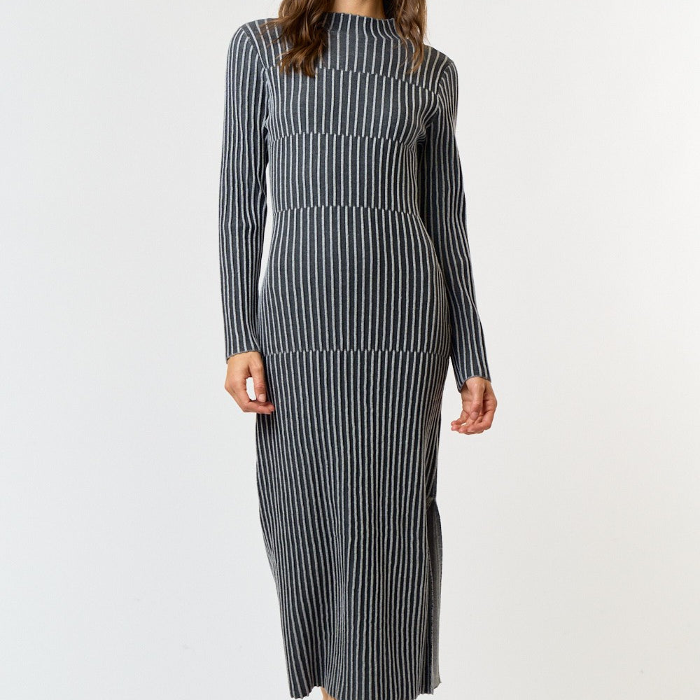 
                      
                        Kelle Striped Ribbed Knit Midi Dress
                      
                    