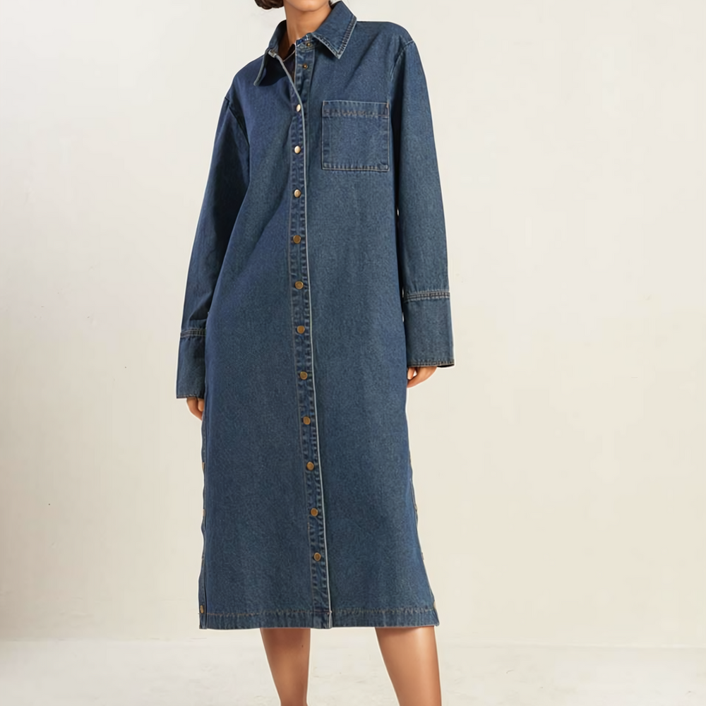 
                      
                        Kelsie Belted Denim Shirtdress
                      
                    