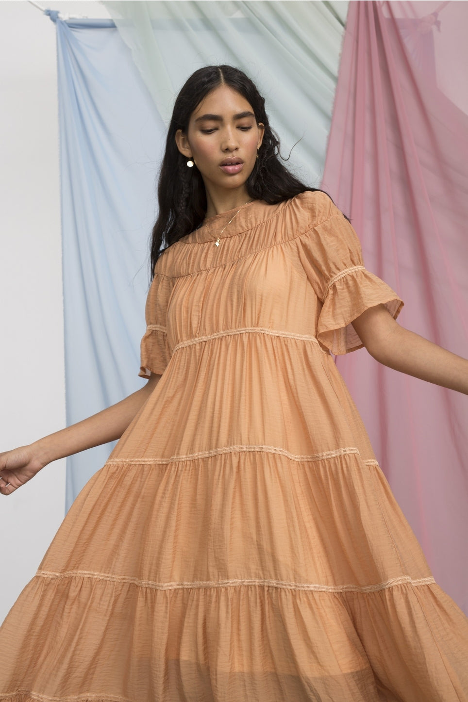 Lizzo Tiered Taffeta Dress