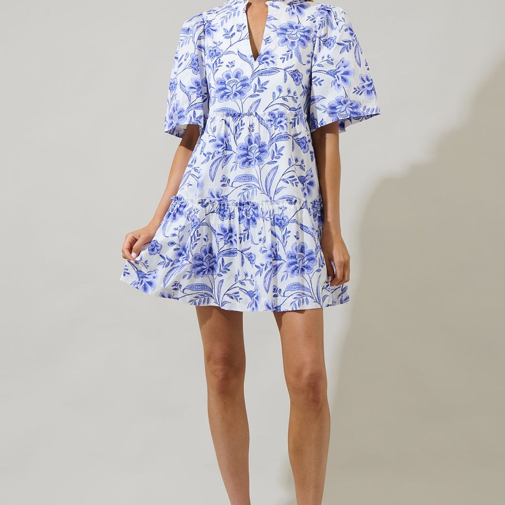 Maeve Floral Dixie Split Neck Shift Dress