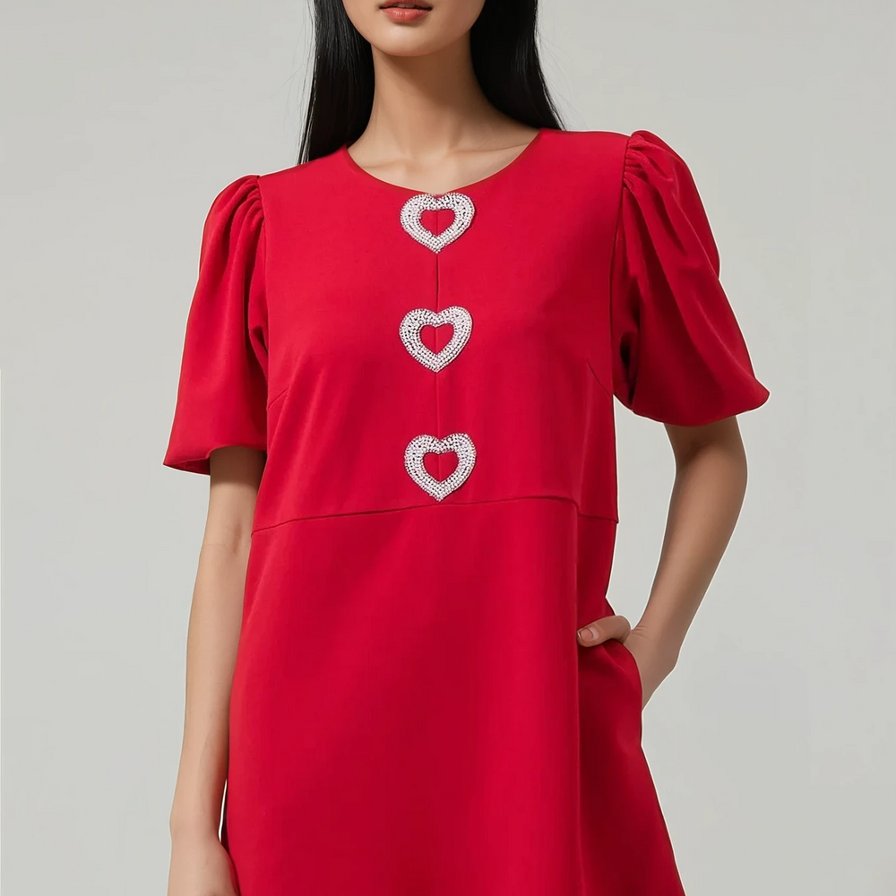 Marlo Heart Embellished Mini Dress