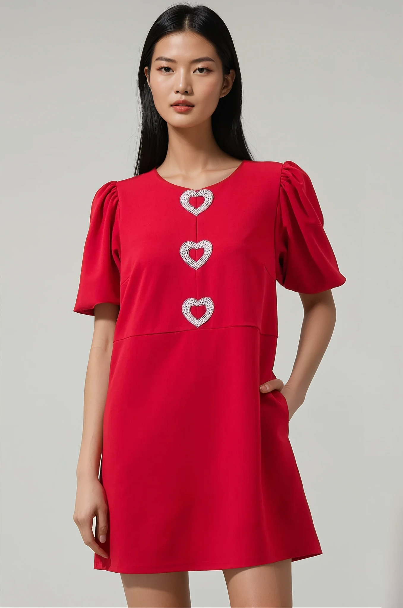 Marlo Heart Embellished Mini Dress