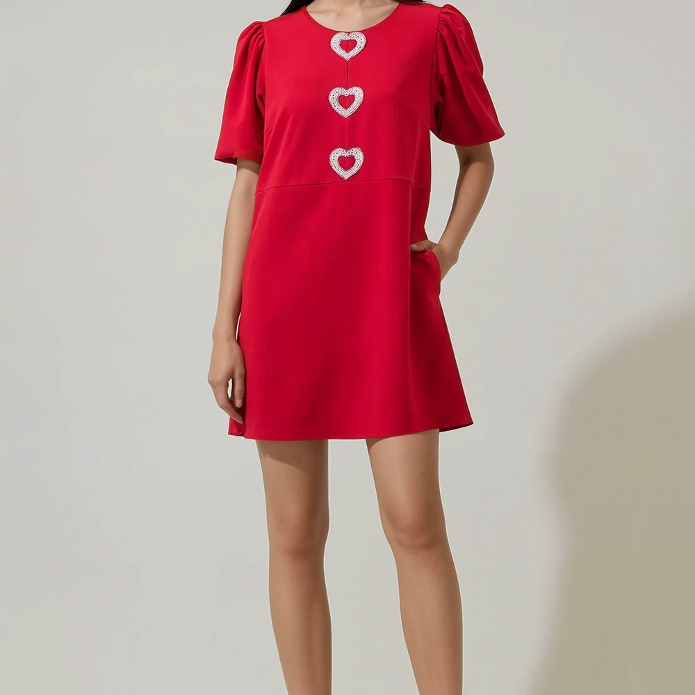 Marlo Heart Embellished Mini Dress