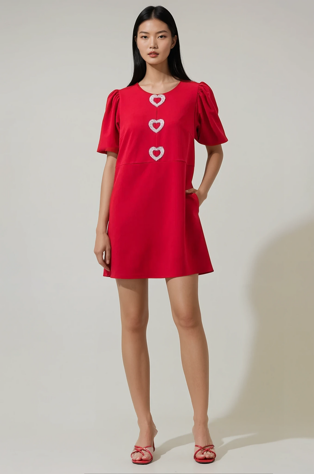 Marlo Heart Embellished Mini Dress