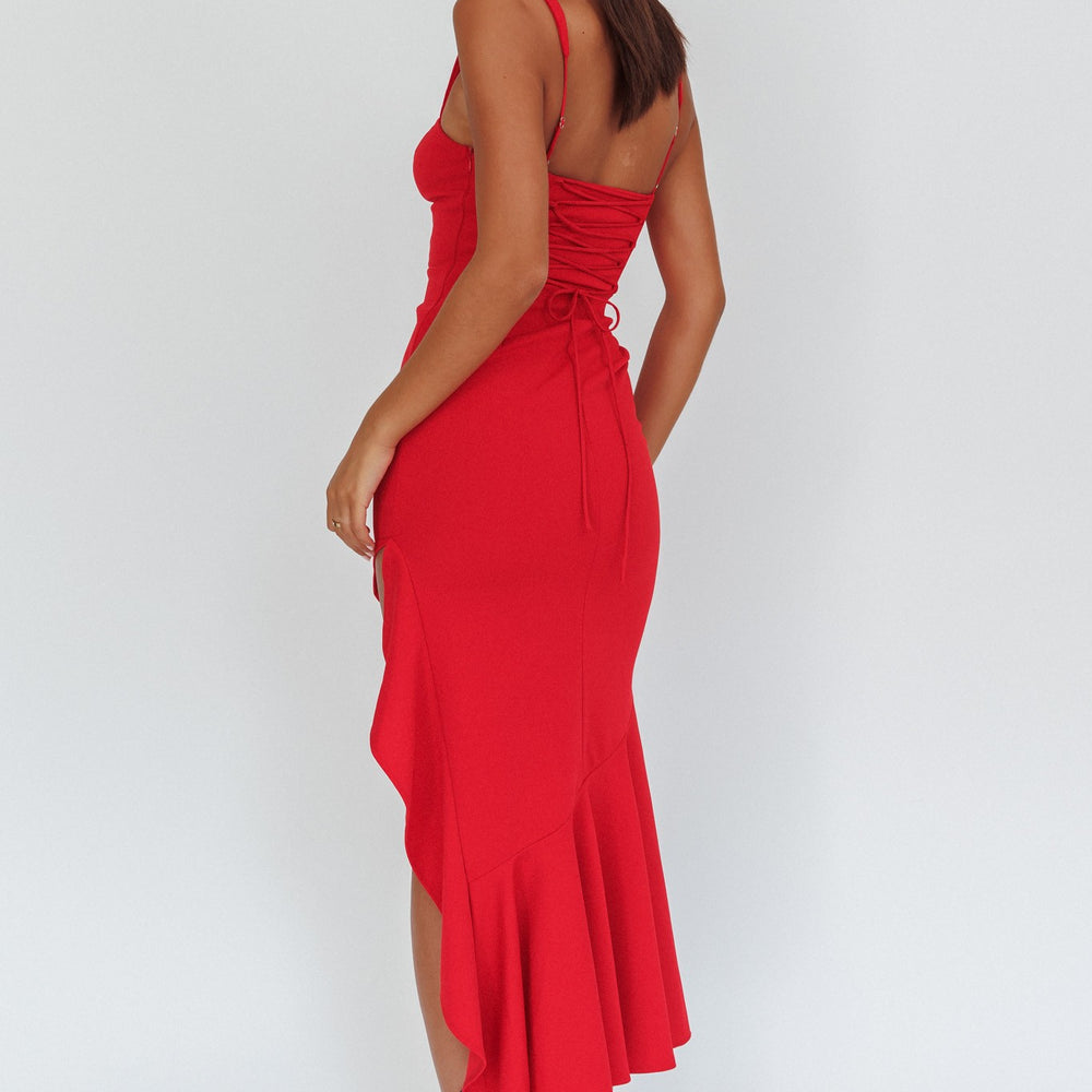 Maya Square Neck Ruffle Maxi Dress