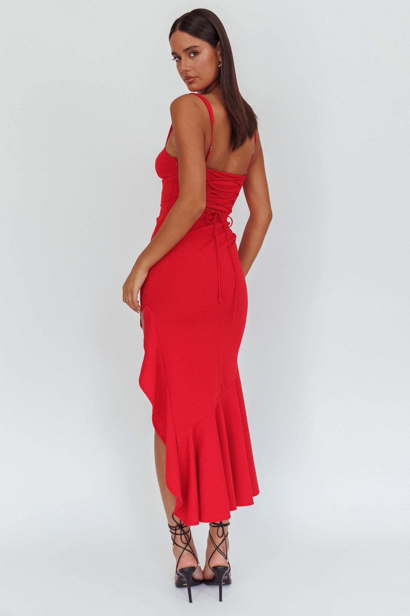 Maya Square Neck Ruffle Maxi Dress