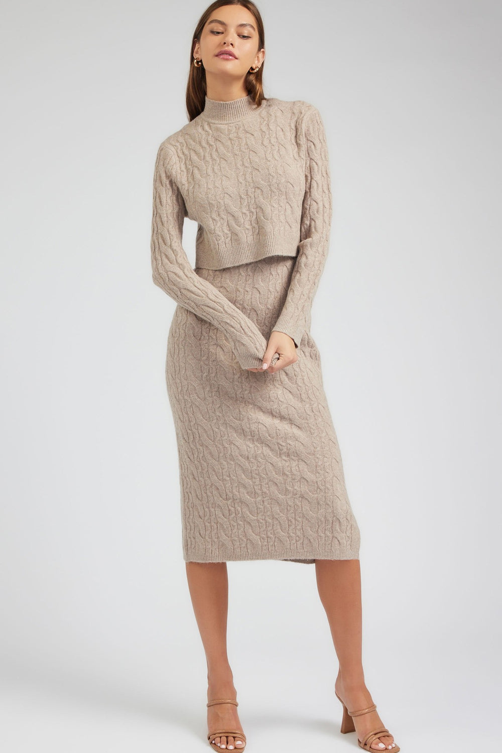 Noa Cable Knit Midi Dress