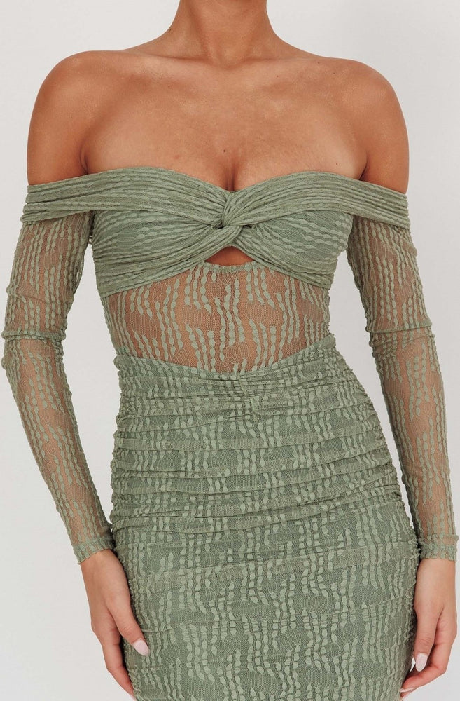 
                      
                        Noyah Long Sleeve Embroidered Mesh Midi Dress
                      
                    