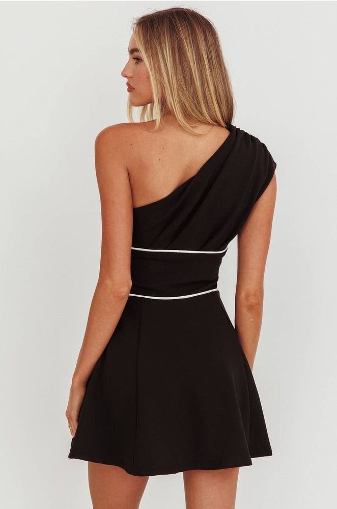 
                      
                        Porcia One-Shoulder Contrast Mini Dress
                      
                    