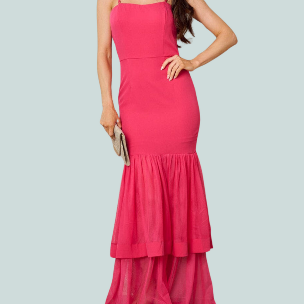 
                      
                        Pretty in Pink Tiered Mermaid Maxi Dress
                      
                    