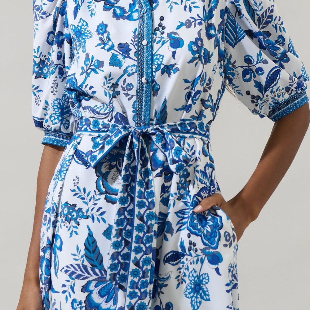 Salema Floral Vienna Midi Shirt Dress