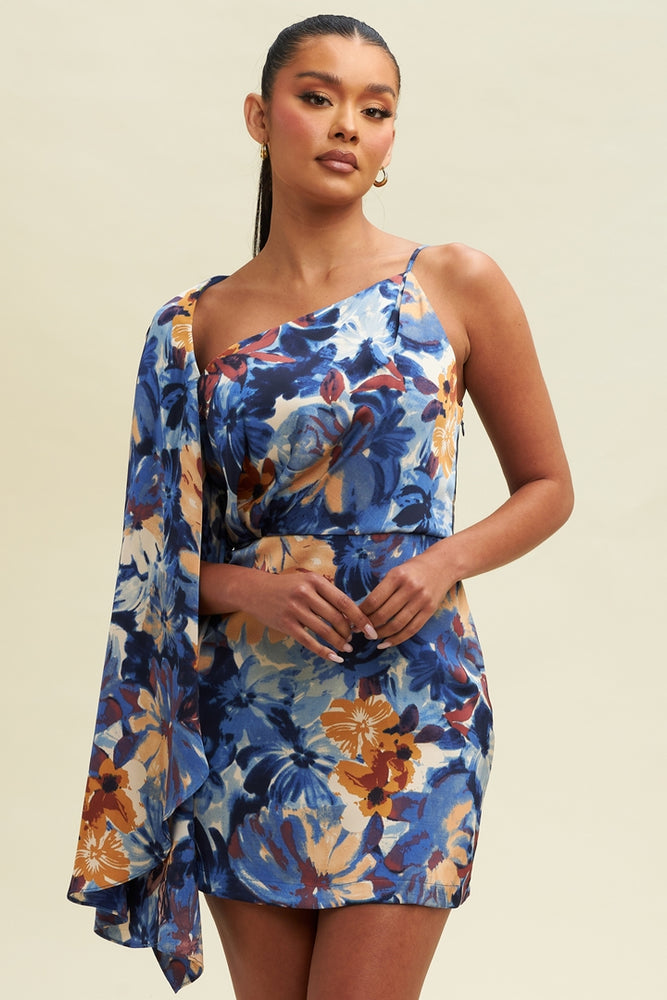 Yara Cape Shoulder Mini Dress