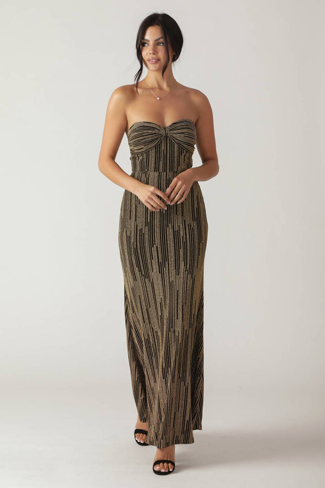 
                      
                        Zoa Metallic Black and Gold Maxi Dress
                      
                    