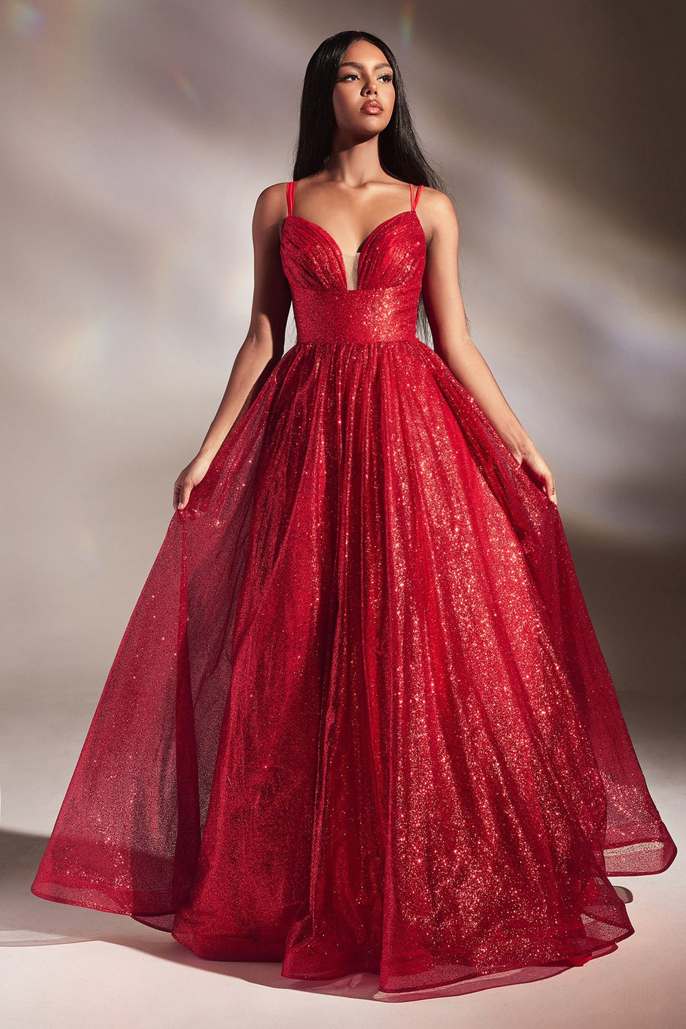 Solace Layered Glitter Ball Gown