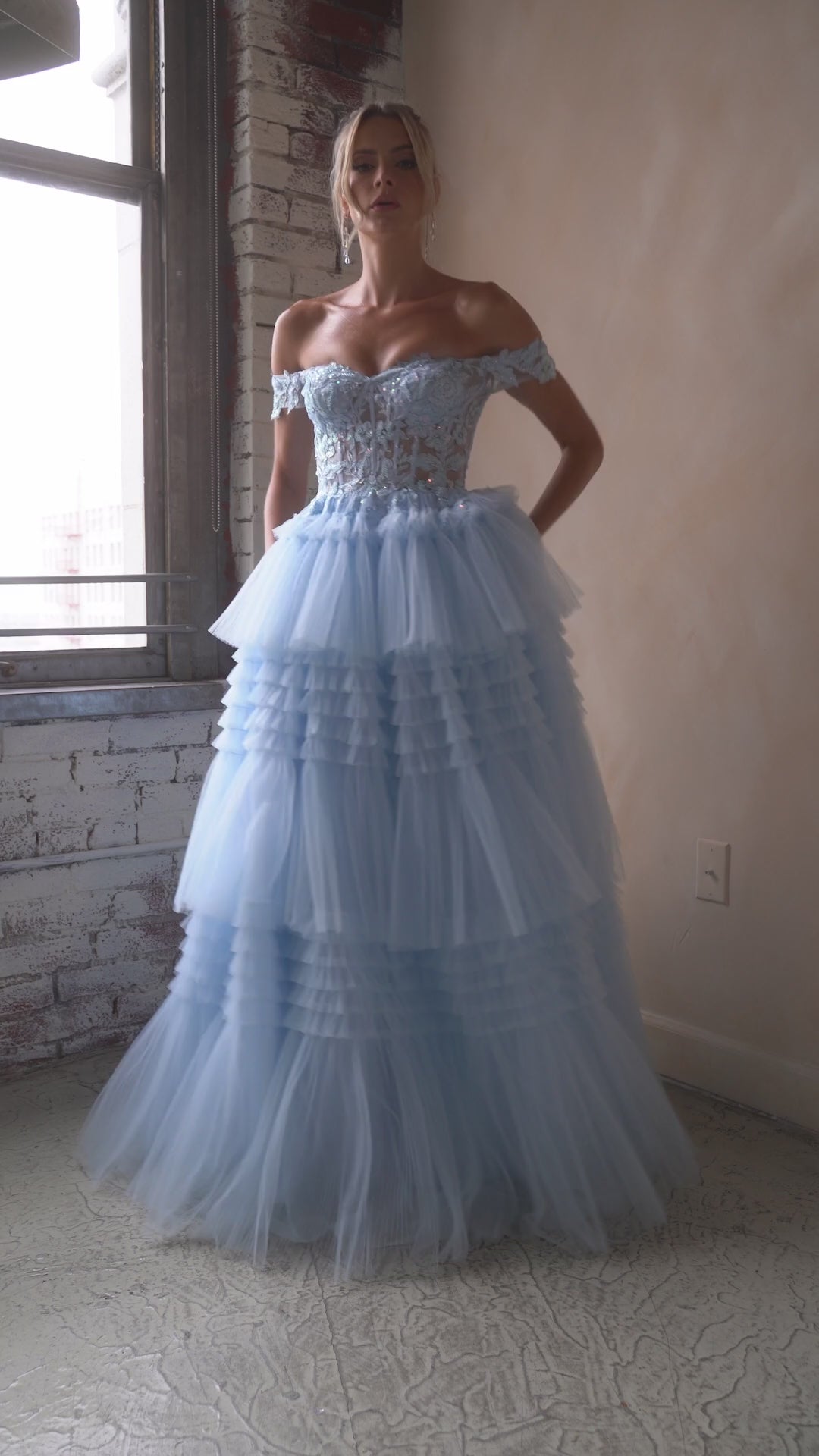 Cinderella Pleated Tulle Ball Gown