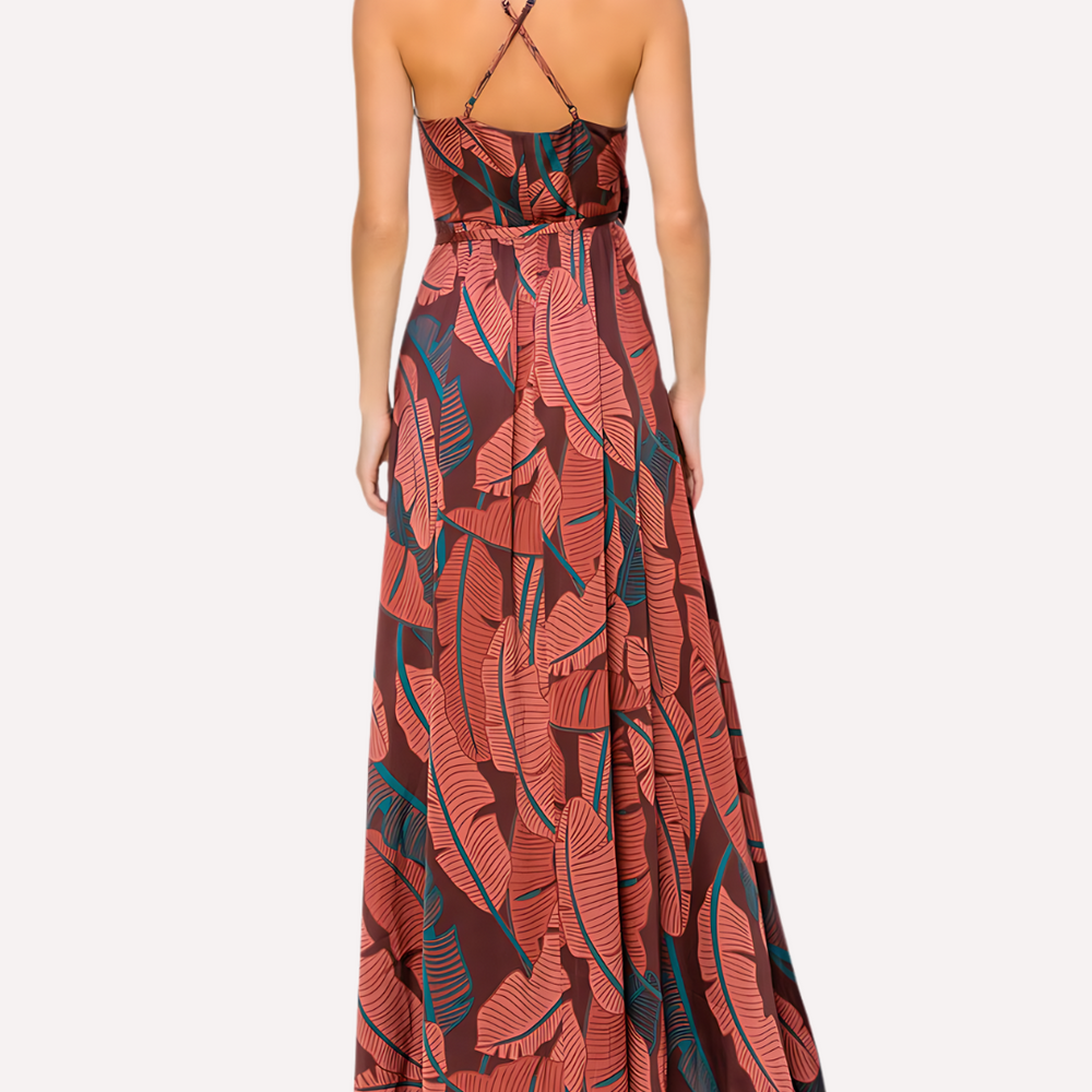
                      
                        Serenity Leaf Print Maxi Wrap Dress - Burgundy
                      
                    
