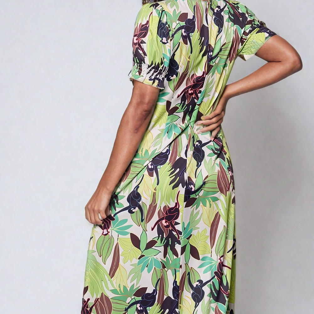 Sylvania Green Leaf Maxi Dress