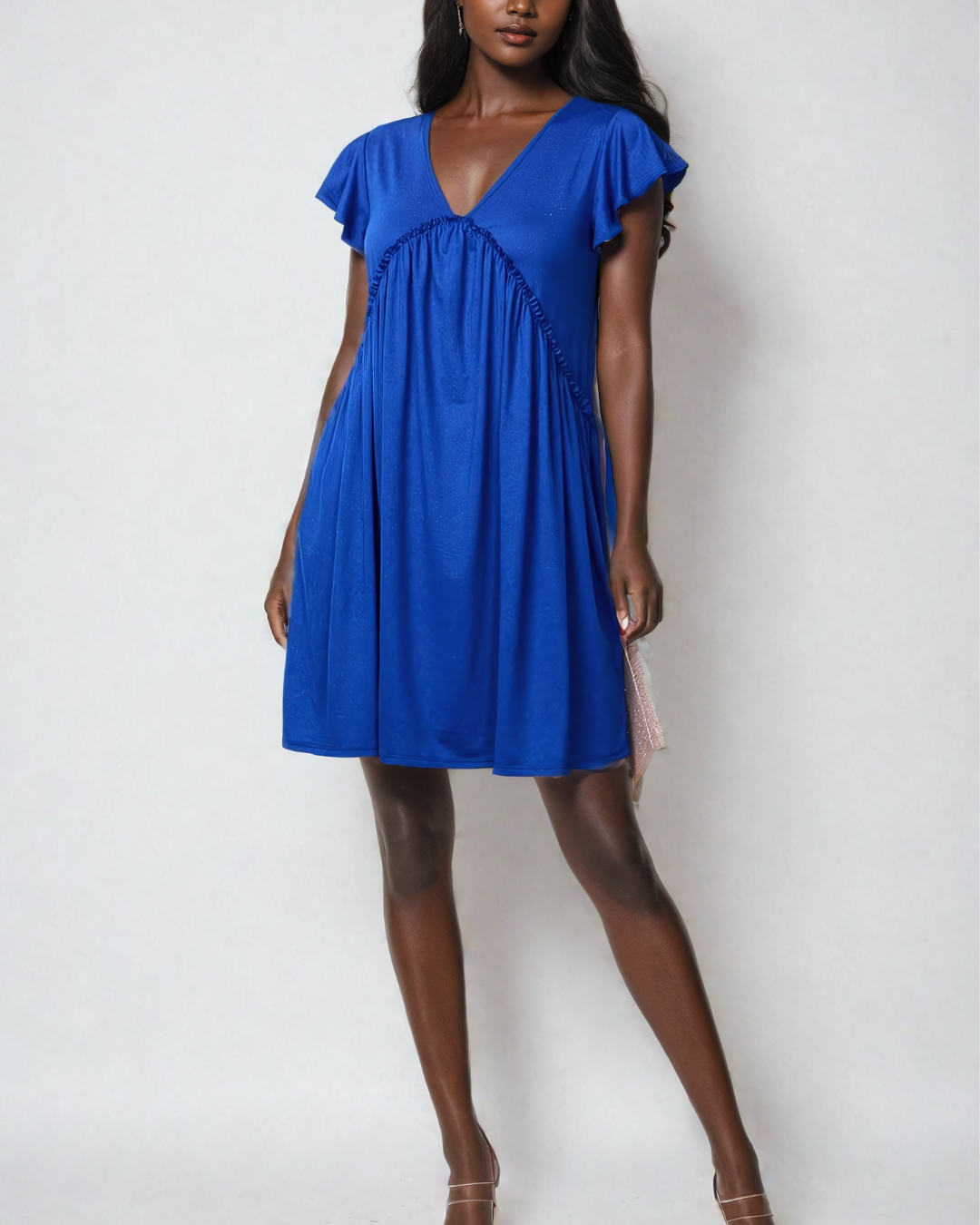 Whispering Breeze Tunic Mini Dress - Royal Blue